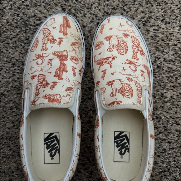 Vans Womens Slip-On Shoes - Cream and Brown - Picture 1 of 1
